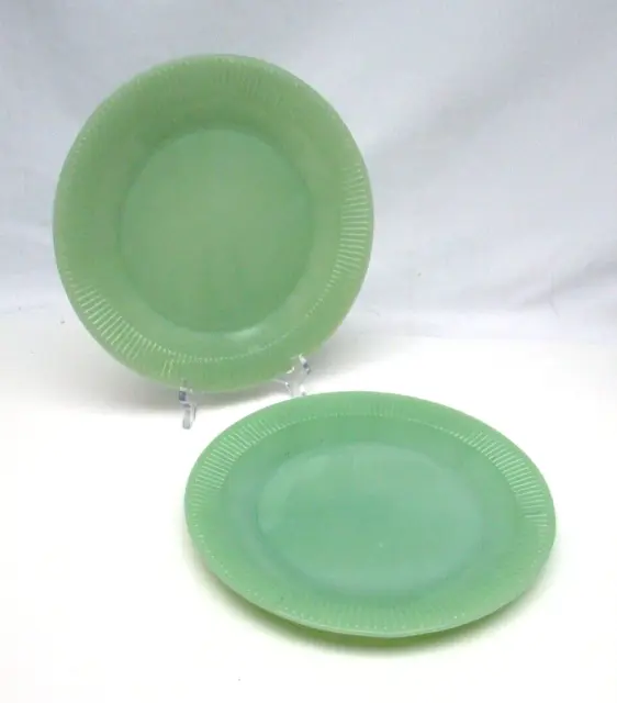 Lot of 2 Vintage Jade-ite 9 1/8" Jane Ray Dinner Plate NOS (A)