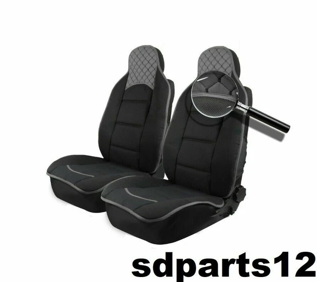Lot De 2 Housses D'appui-tête Noires Pour Renault Scénic, Mégane, Laguna - Tissu - Neuf