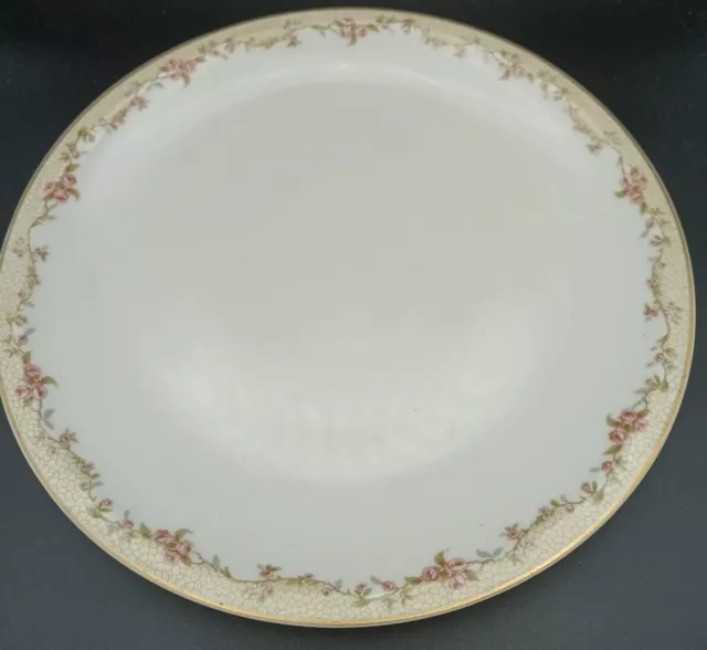 Limoges Theodore Haviland France Schleiger 12 1/2" Platter Pink Rose Gold Trim