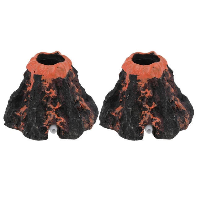 2 Pcs Aquarium Rockery Volcanic Lava Aquascape Volcano Vintage Decor Mineral