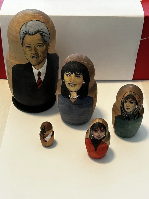 Bill Clinton Russian Nesting Dolls Hillary Monica Lewinsky, Paula, Joint