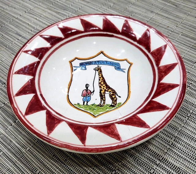 Caber Siena Italy Giraffa Giraffe Italian Majolica Pottery Dish Shallow Bowl