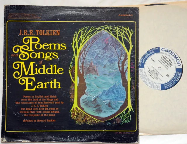 JRR Tolkien Poems and Songs Of Middle Earth US Vinyl Record LP Caedmon 1967 Rare