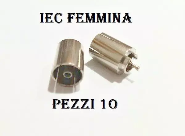 10 Pezzi Connettore Iec Antenna Tv Presa Femmina Tv A Saldare  Per Tuner E Altro