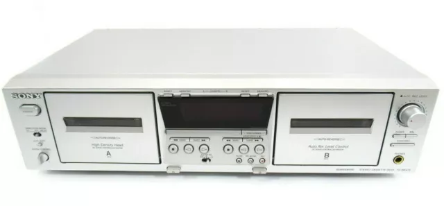 SONY TC-WE475 Twin Cassette Tape Deck in SILVER **SERVICED FULLY WORKING**