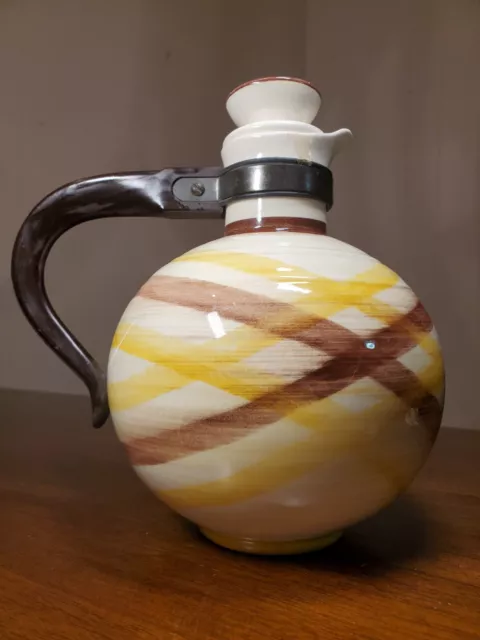 Vtg Vernonware Hand-Painted ORGANDIE Pattern 6 cup Beverage Carafe Jug Pitcher