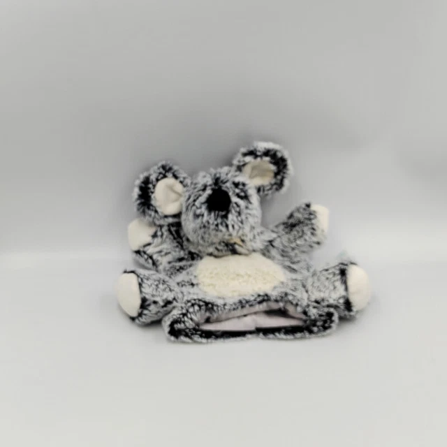 Doudou plat marionnette Souris grise blanche flocons BABY NAT - 29868