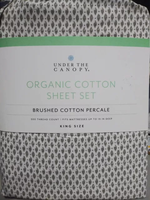 New Under The Canopy Siesta King Sheet Set 4pc 100% Organic Cotton