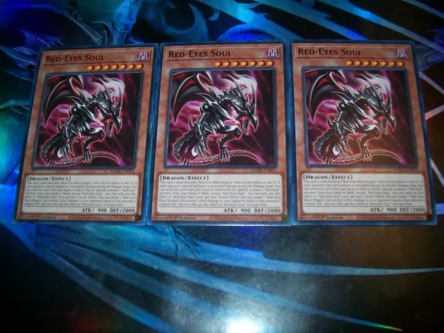3x Red-Eyes Soul 1st Edition Rare MAZE-EN012 Yu-Gi-Oh!