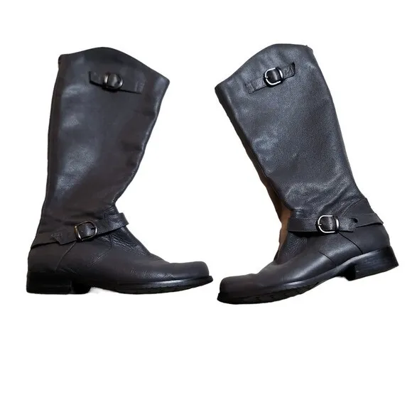 Gabriella Rocha Women's Gray Zip Up Knee High Leather Boots Size 8.5
