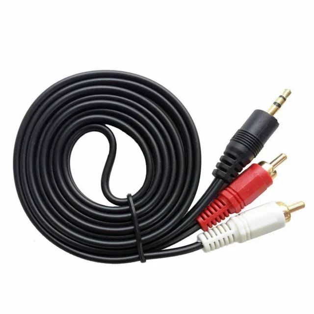 5ft 3.5mm AUX Stereo to 2 RCA Male Audio Y Cable Adapter Cord MP3 iPod