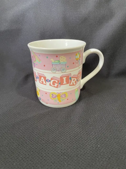 It's A Girl Keepsake Cup Vintage Russ Berrie Baby Cup with Marker &  Box  c1980s