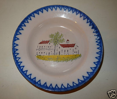 ASSIETTE FAIENCE SAINT CLEMENT XIX EME A DECOR ROYALISTE FLEURS DE LYS  M288 