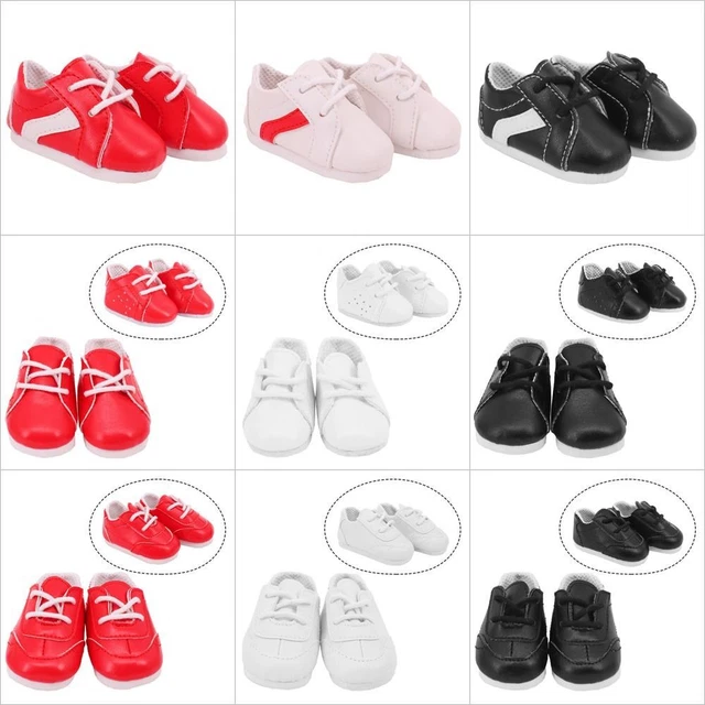 20cm Poupée Chaussures Accessoires pour vêtements Baskets en cuir PU