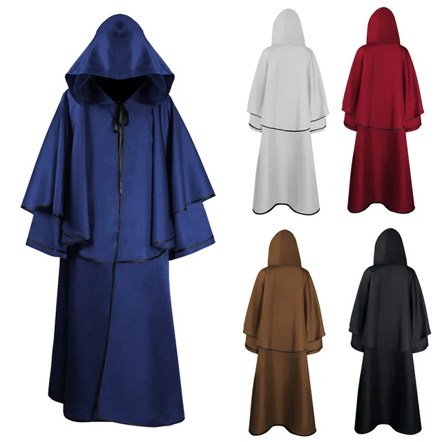 Elegante e autentico costume mantello stregoneria medievale elegante e autentico per Halloween