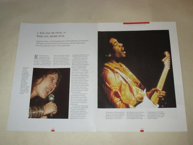 Janis Joplin Jimi Hendrix Keith Moon Kurt Cobain Vicious clippings France French