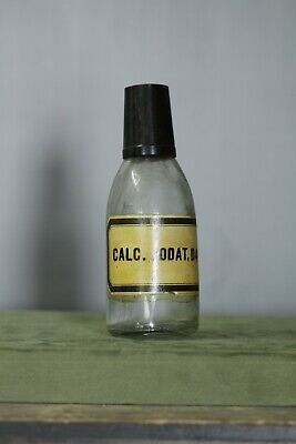 CALC JODAT D4 Apothekerflasche / Apothekergefäß glas aus den 50er Jahren ! 4