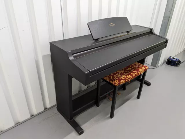 Yamaha Clavinova CLP-411 Digital Piano and stool in dark rosewood stock # 24172 3