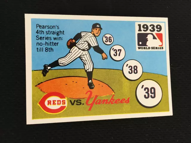1939 Yankees Vs Reds  1968 Rg Laughlin Fleer World Series Baseball Card !