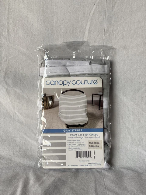Canopy Couture Car Seat Cover Gray Stripes New