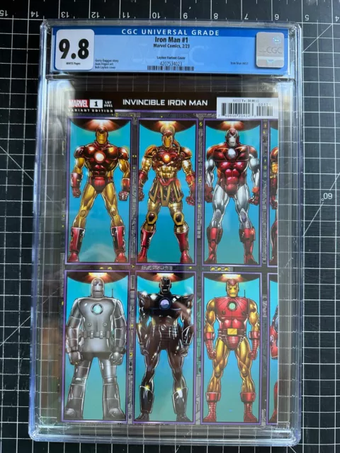 Marvel Invincible Iron Man #1 2023 Bob Layton Connecting Armor Cover CGC 9.8