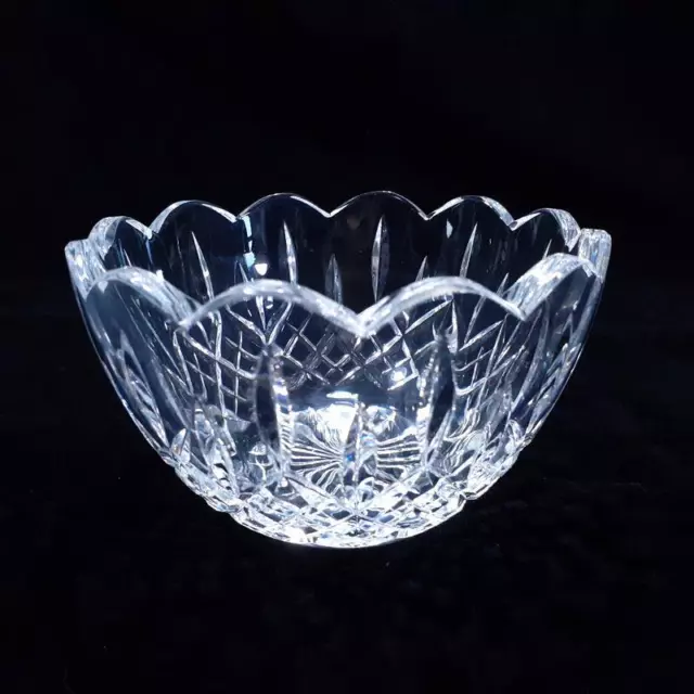 Vintage Stuart Crystal Open Sugar Bowl - Cut Diamond Pattern - England