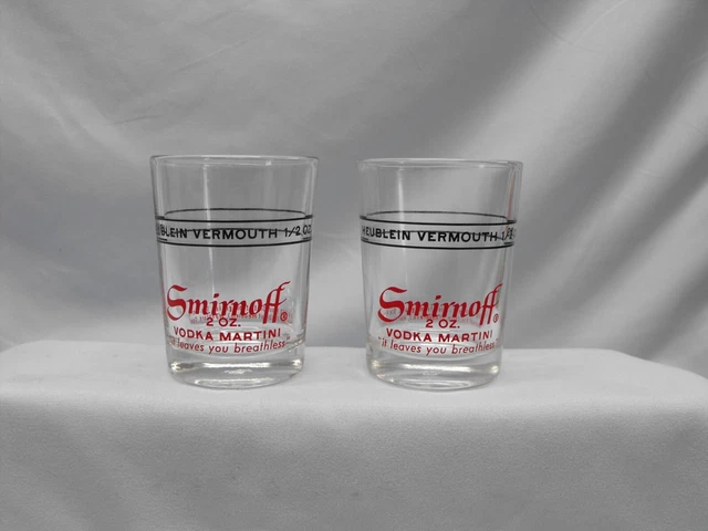 Vintage Heublein Vermouth, Smirnoff Martini mixing glass