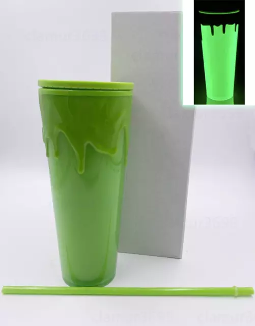 24oz Halloween Slime Green Glow in the Dark Tumbler Cup Party Christmas 2023