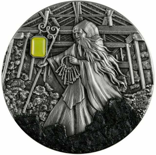 2021 2 Oz Silver $5 Niue SKARBEK Spirit of Coalmines Antique Finish Coin.