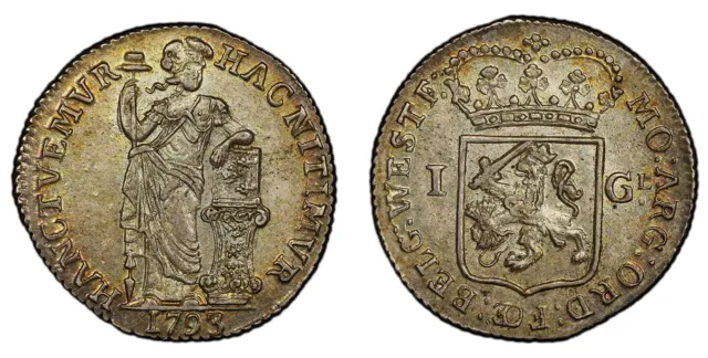 NETH. West Friesland. 1793 AR Gulden. PCGS MS63 Delmonte 1180