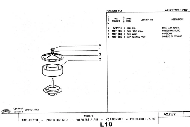 Trattore LANDINI CF6830 Catalogo ricambi Manuale parti esplosi SPARE PARTS