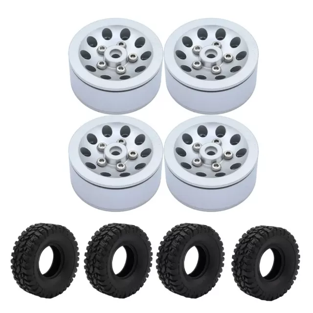 RC Car Upgrade Metal Beadlock Wheel Hub Rims with Tires for 1/16 WPL C14 C24 B14