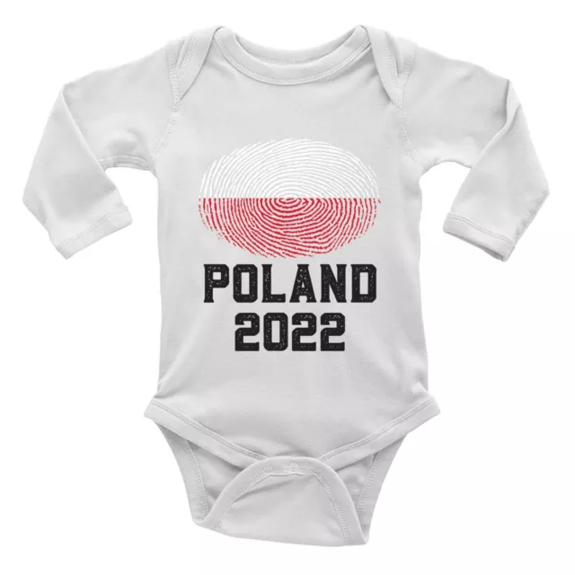 Polen Fußball WM Unterstützer Baby Grow L-Ärmel Weste Body Jungen Mädchen