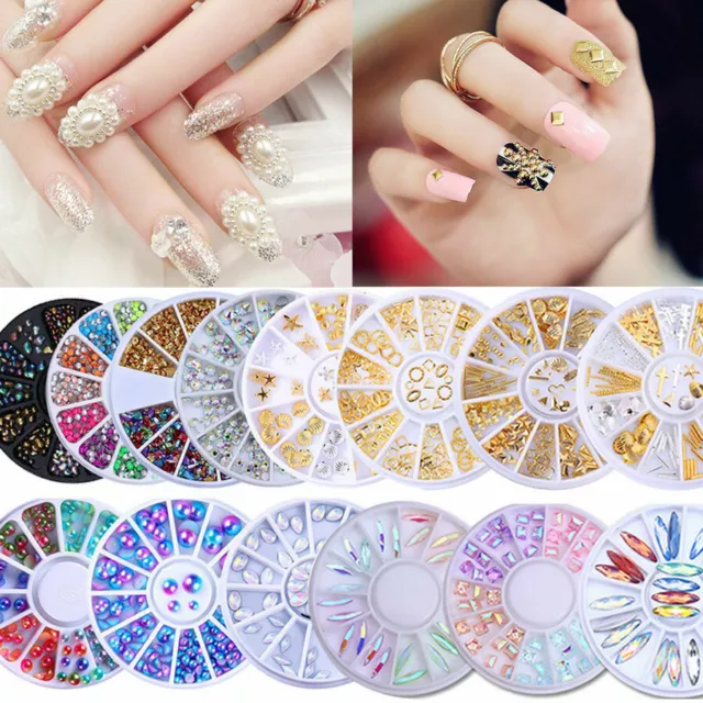 Nail Art Decorations Rhinestones,Flowers,Stars,Teardrops,Gems For Nail Art Wheel