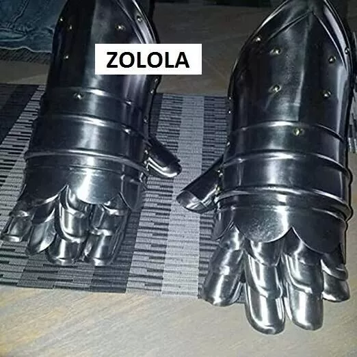 Guantes de guantelete de metal con estilo de armadura medieval, un par para... 2