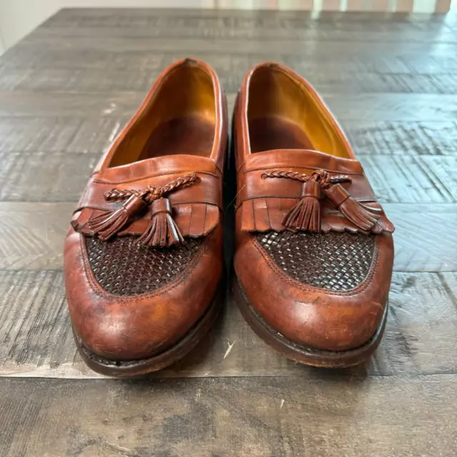 ALLEN EDMONDS CODY Brown Leather Slip On Shoes Loafers Men's Size 10 1/ ...