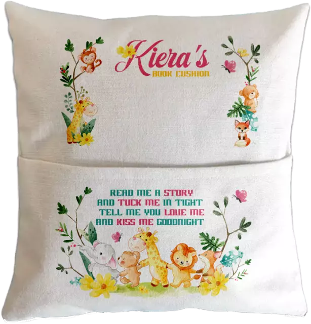 Book Pillow Christmas Gift Personalised Birthday Christening Book Cushion Cover