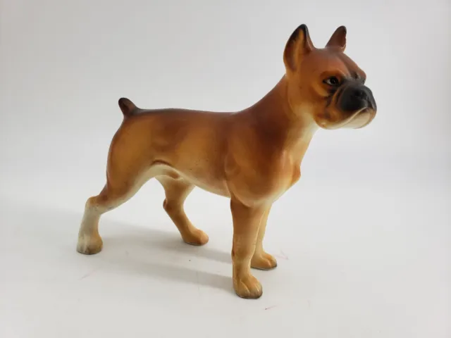 Small Porcelain Boxer Dog Figure 4"tall Made in Japan Matte Finish