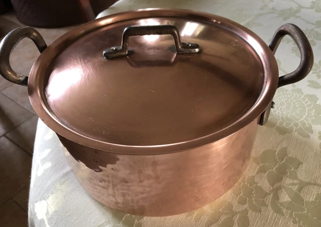 Marmite En Cuivre étamé 20 Cm Avec Poignées En Fonte - Cocotte Traditionnelle Pour Soupes Et Ragoûts - Romefort