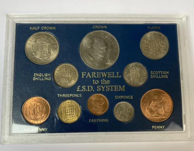 Farewell to the £SD System Great Britain 10 Coin Set In Perspex Case