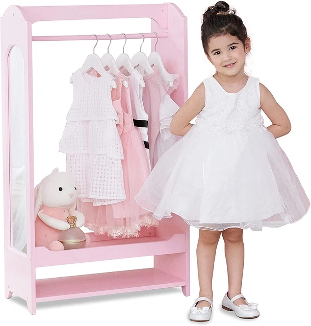 Teamson Kids - Windsor Wooden Dress up Storage Kids Costume Organizer Center Ope