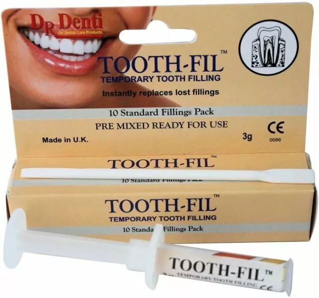 Dr. Denti ZAHNFIL™ temporäre Zahnfüllung - Made in UK 10 Standardfüllungen