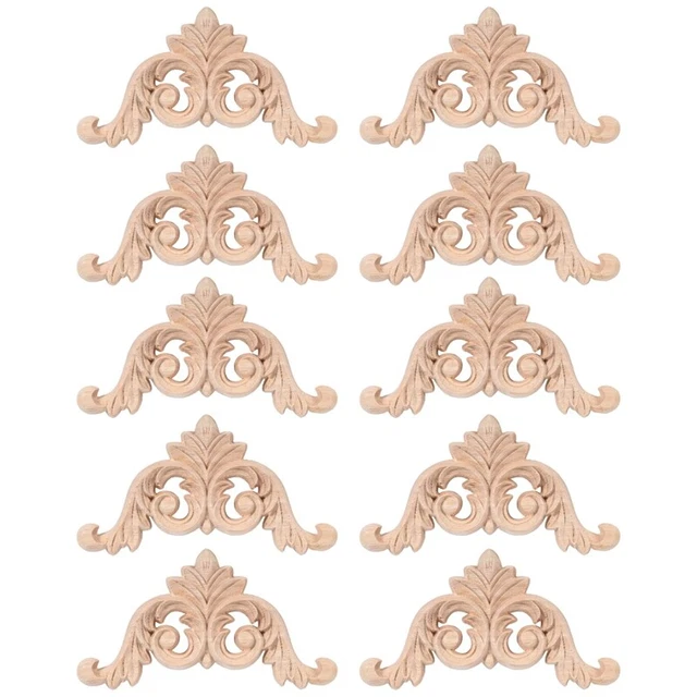 10 pezzi adesivi legno intaglio listelli intagliati angolo applique 4086