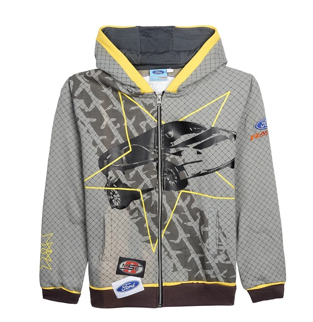 Sweatshirt 2956 Zip Hoody Child Rally Cross OMSE Ford Fiesta Grey KIDS L US