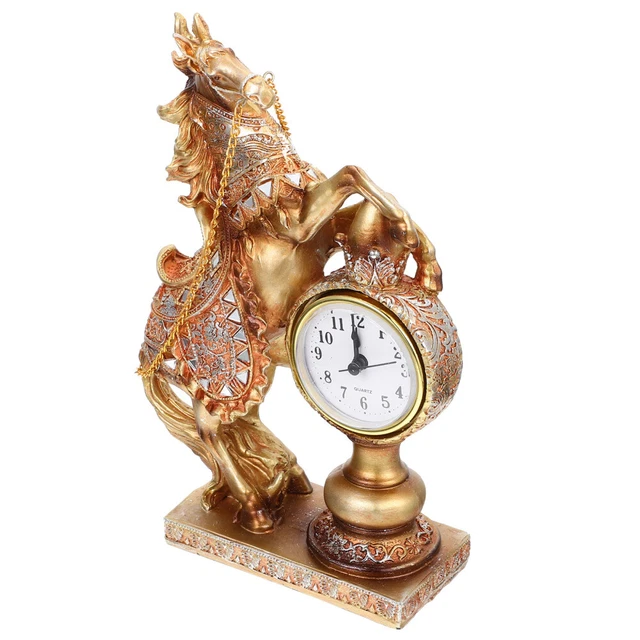 Oficina reloj de caballos barato antiguo reloj de mesa caballo prometedor