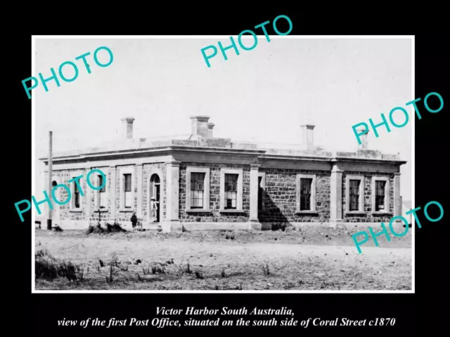 OLD LARGE HISTORIC PHOTO OF VICTOR HARBOR SA THE FIRST POST OFFICE c1870