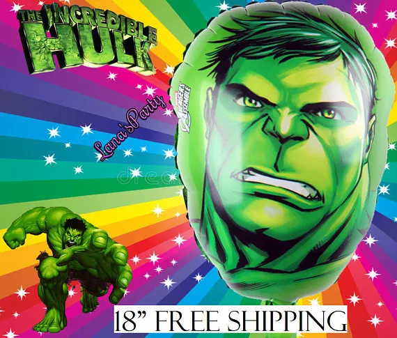 Marvel Incredible Hulk super Hero  X 4 Balloons Cartoon helium party birthday