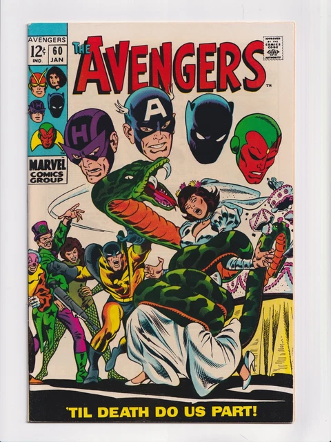 Avengers #60 Marvel Comics 1969 Vintage Silver Age Comic Book VF/NM