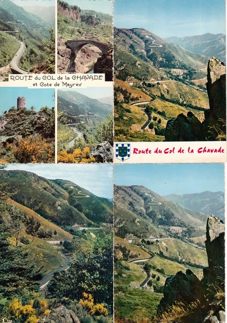 Lot 4 cartes postales anciennes ARDECHE COL DE LA CHAVADE