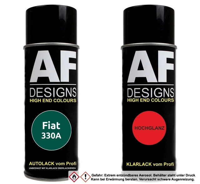 Kit Bombolette Spray Tristarcolor Per Fiat/Lancia 372 Verde Alpi: 400ml Vernice Base + 400ml Trasparente, Qualità Professionale Made In Germany